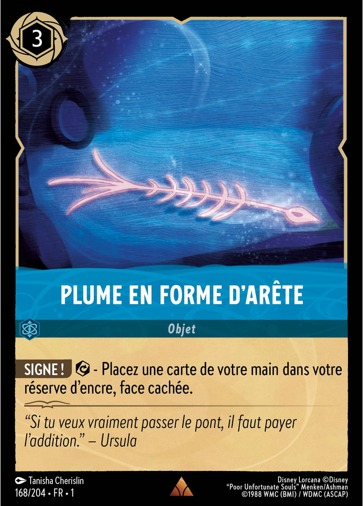 Plume en forme d'arête