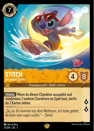 Stitch - Sorgloser Surfer