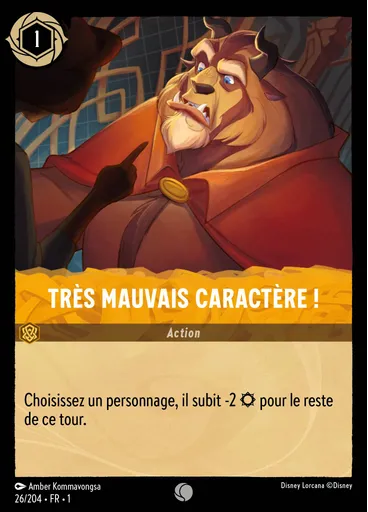 Très mauvais caractère !