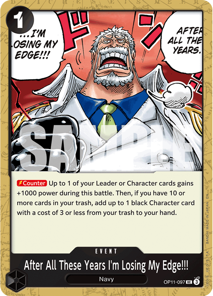 After All These Years I'm Losing My Edge!!!