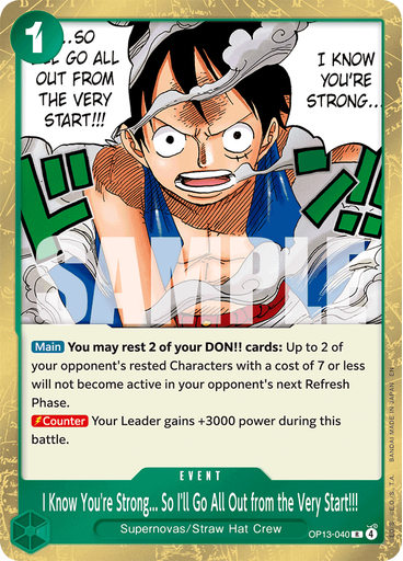 I Know You're Strong... So I'll Go All Out from the Very Start!!!