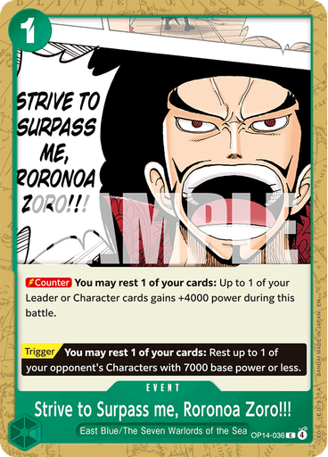 Strive to Surpass me, Roronoa Zoro!!!