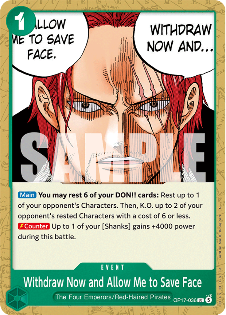 Withdraw Now and Allow Me to Save Face