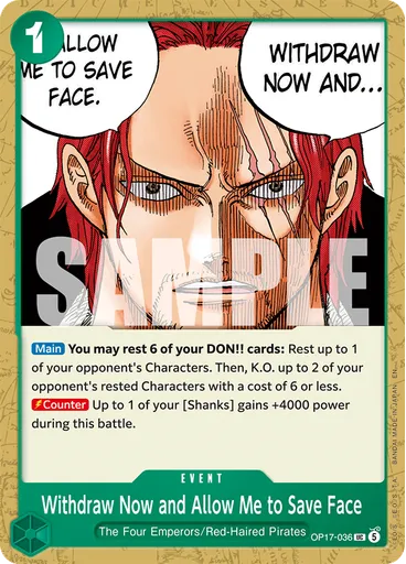 Withdraw Now and Allow Me to Save Face