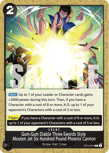 Gum-Gum Diable Three-Swords Style Mouten Jet Six Hundred Pound Phoenix Cannon