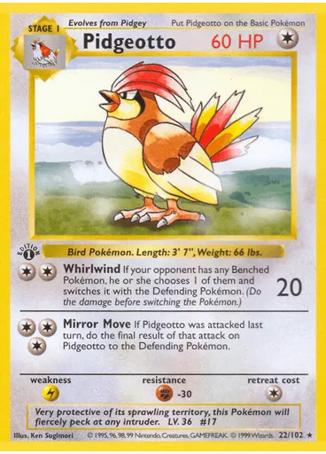 Pidgeotto (Shadowless)