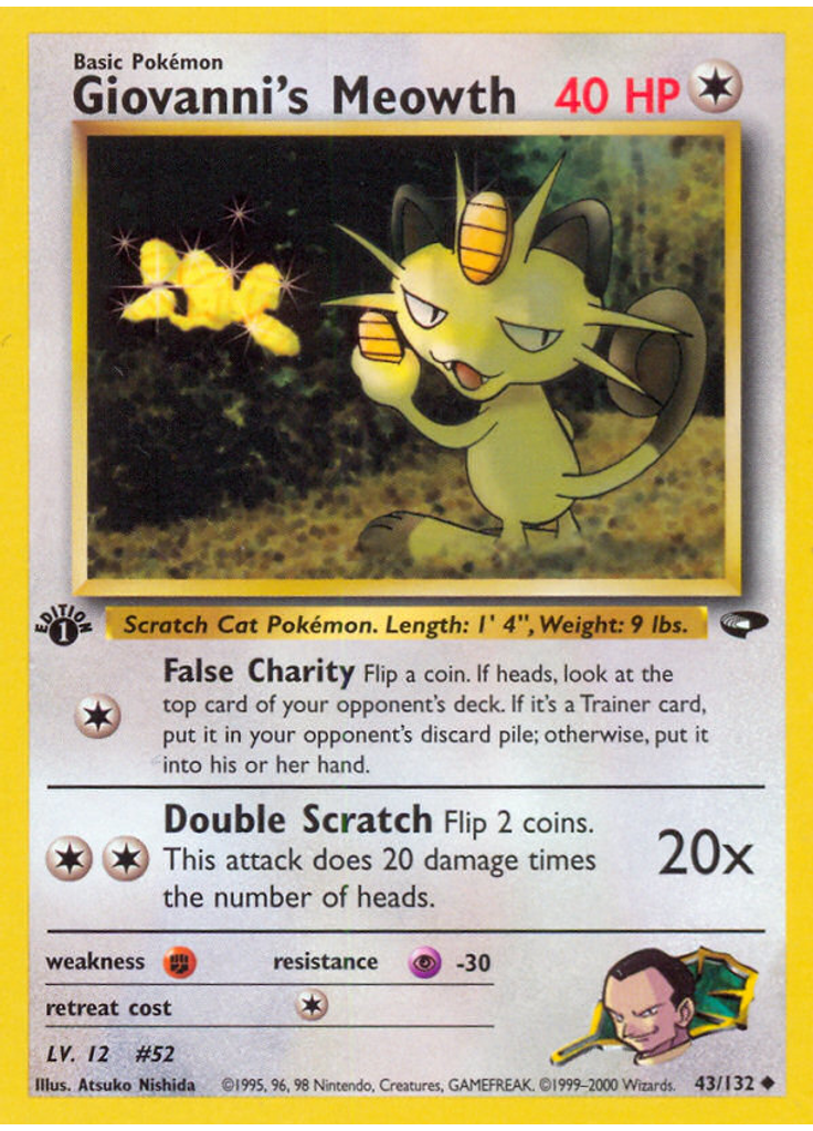 Giovanni's Meowth (1st Edition)