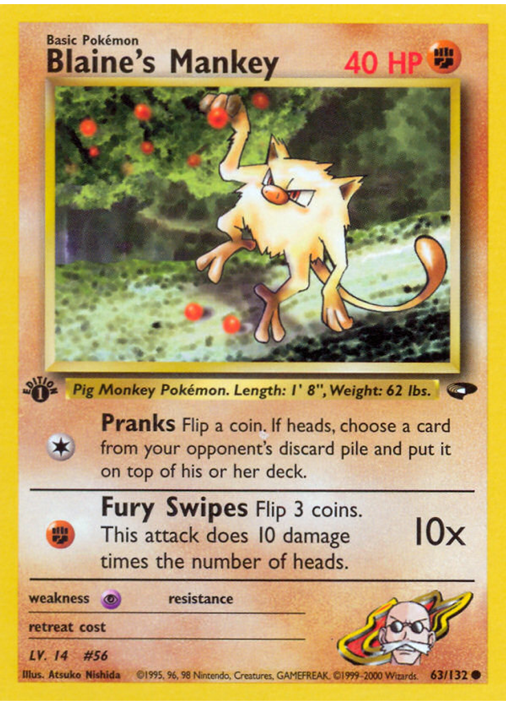 Blaine's Mankey (1st Edition)
