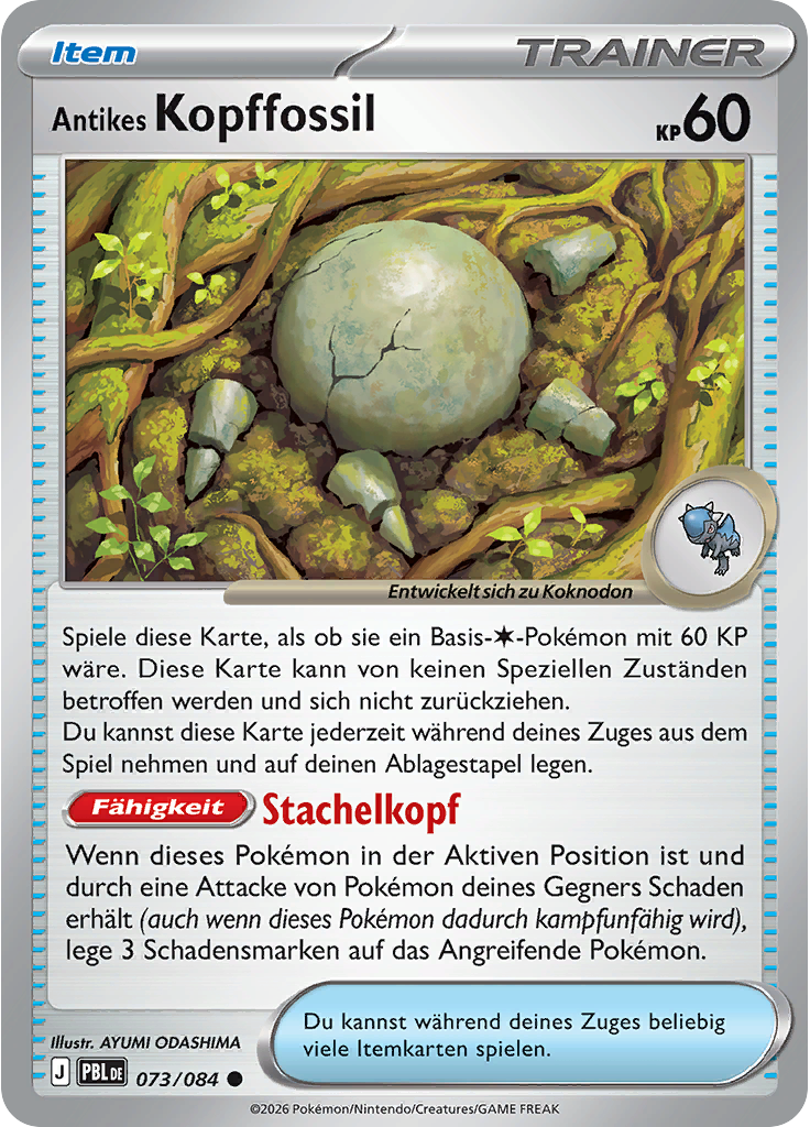 Antikes Kopffossil