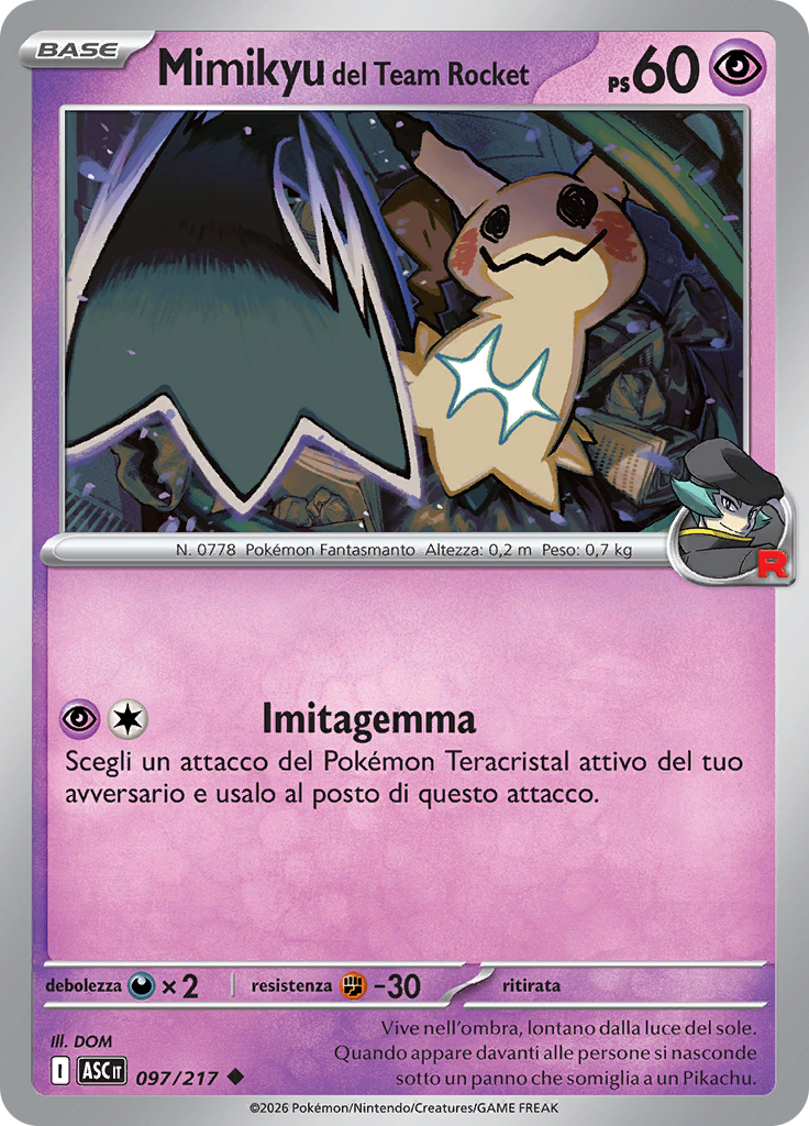 Mimikyu del Team Rocket (Reverse Holo)