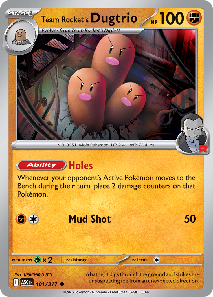 Team Rocket's Dugtrio (Reverse Holo)