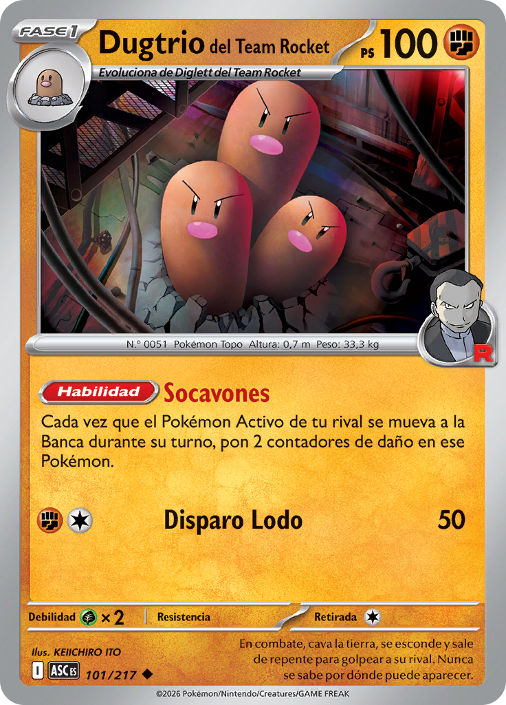 Dugtrio del Team Rocket (Reverse Holo)