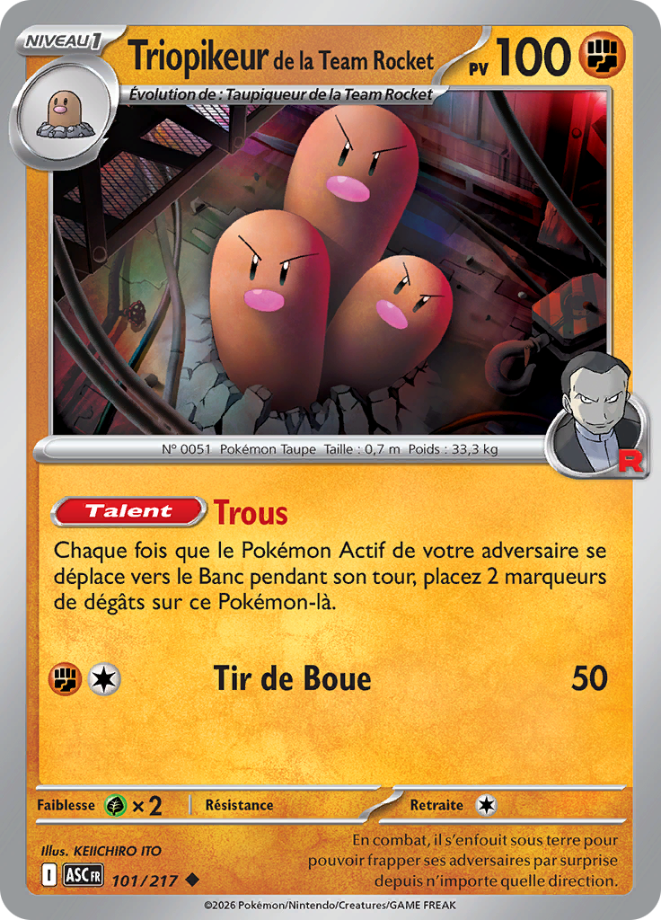 Triopikeur de la Team Rocket (Reverse Holo)