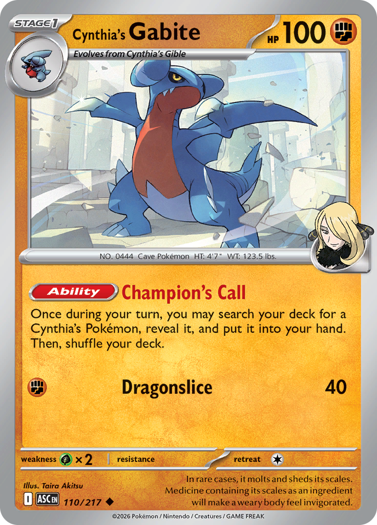 Cynthia's Gabite (Reverse Holo)