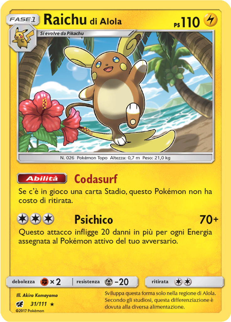 Raichu di Alola (Reverse Holo)