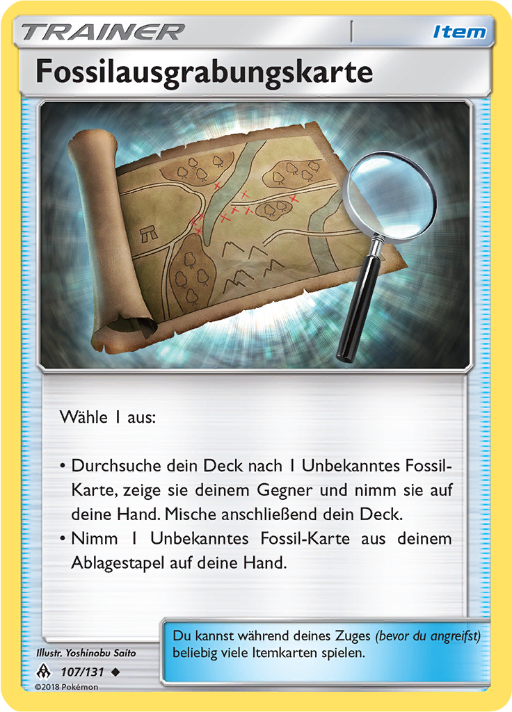 Fossilausgrabungskarte