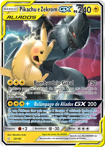 Pikachu e Zekrom GX