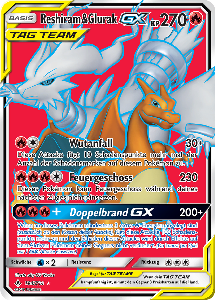Reshiram & Glurak GX