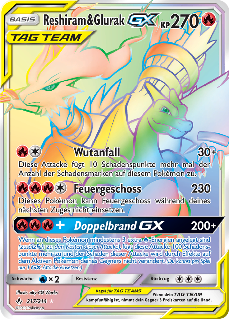 Reshiram & Glurak GX