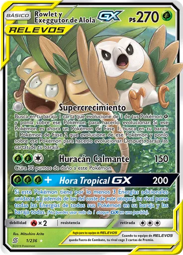 Rowlet y Exeggutor de Alola GX