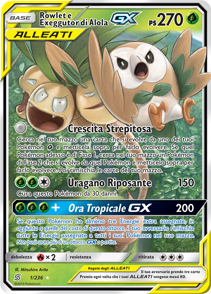 Rowlet e Exeggutor di Alola GX