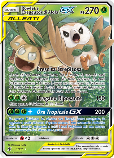 Rowlet e Exeggutor di Alola GX