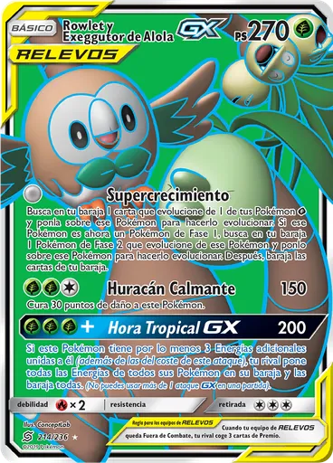 Rowlet y Exeggutor de Alola GX