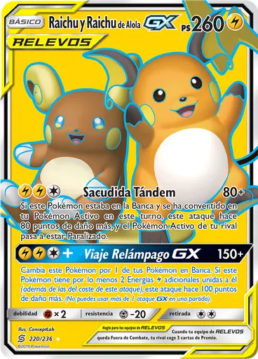 Raichu y Raichu de Alola GX