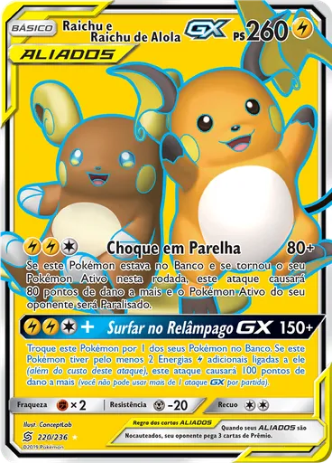 Raichu e Raichu de Alola GX