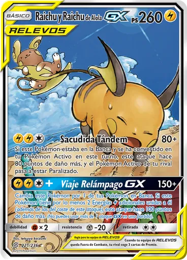 Raichu y Raichu de Alola GX