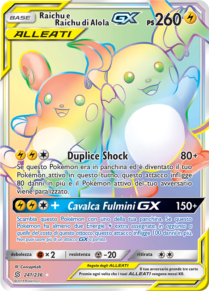Raichu e Raichu di Alola GX