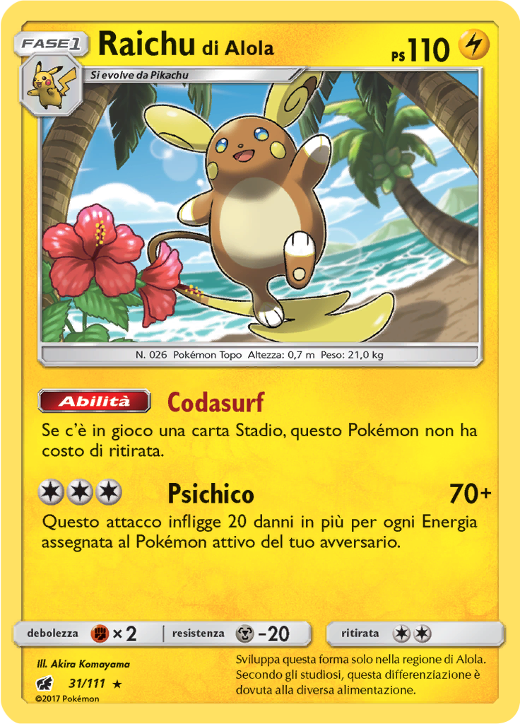 Raichu di Alola (Reverse Holo)