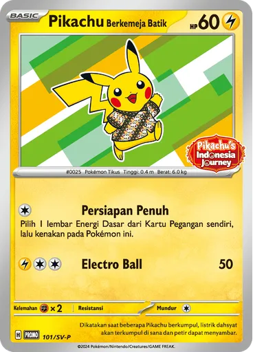 Pikachu Berkemeja Batik