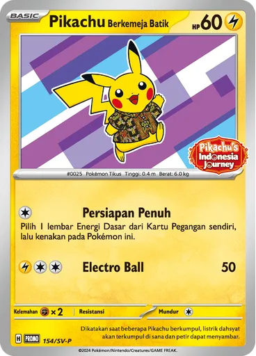 Pikachu Berkemeja Batik