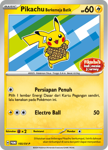 Pikachu Berkemeja Batik