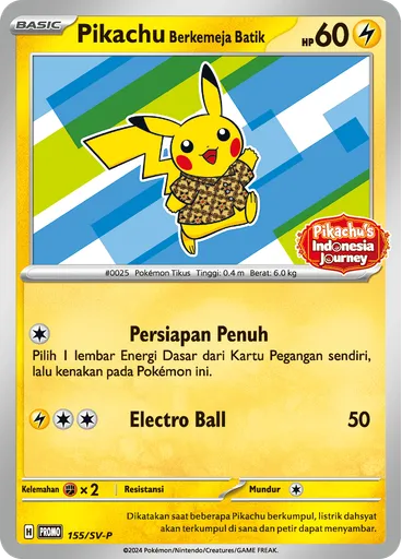 Pikachu Berkemeja Batik
