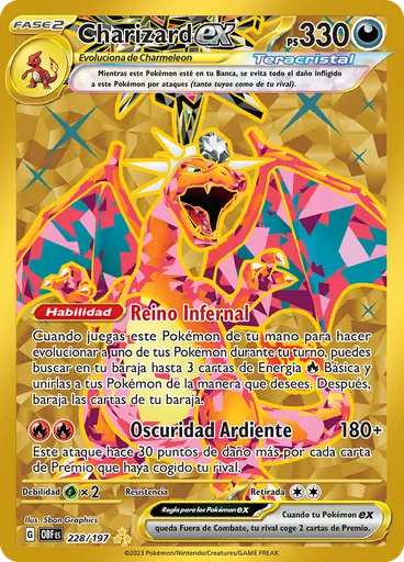 Charizard ex — Llamas Obsidianas