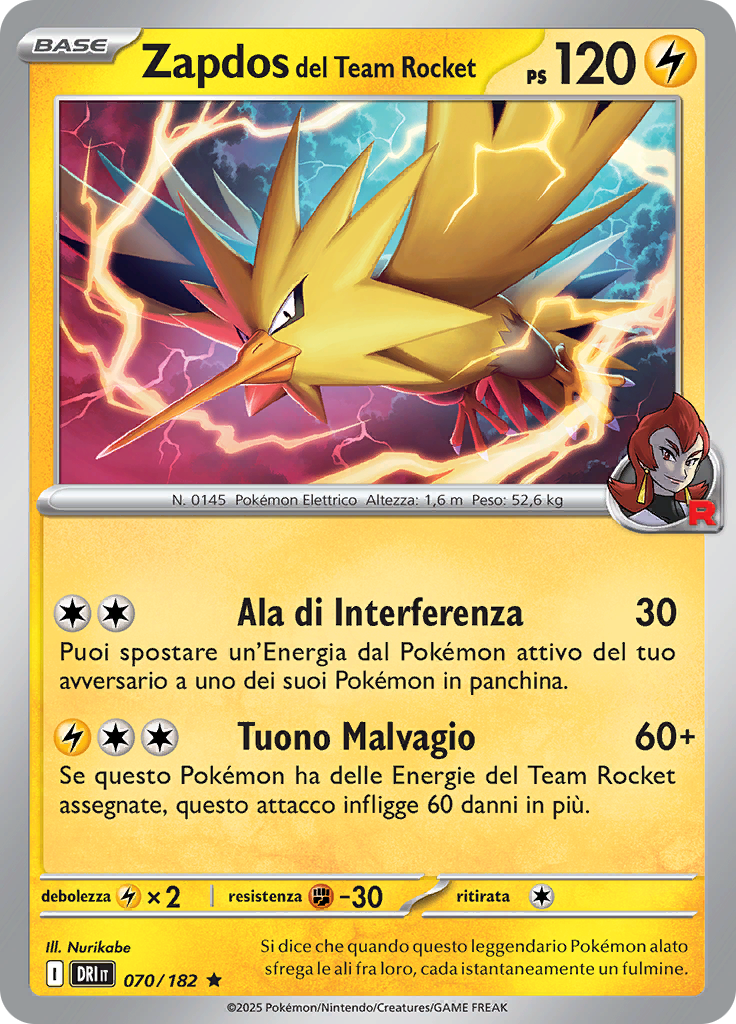 Zapdos del Team Rocket (Reverse Holo)