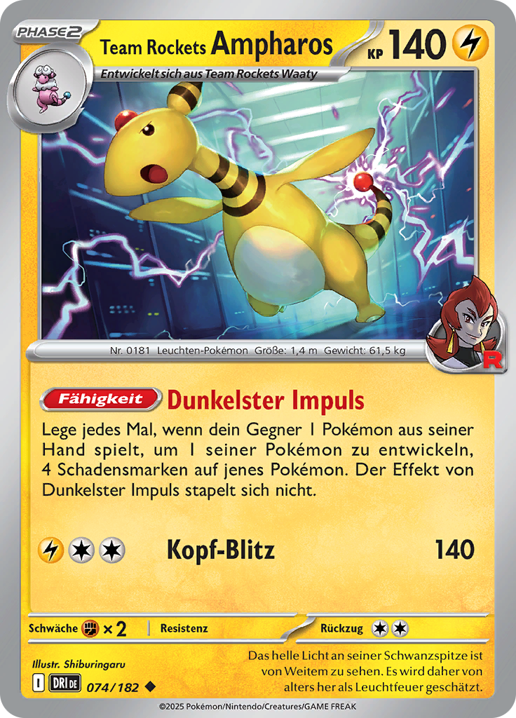 Team Rockets Ampharos (Reverse Holo)