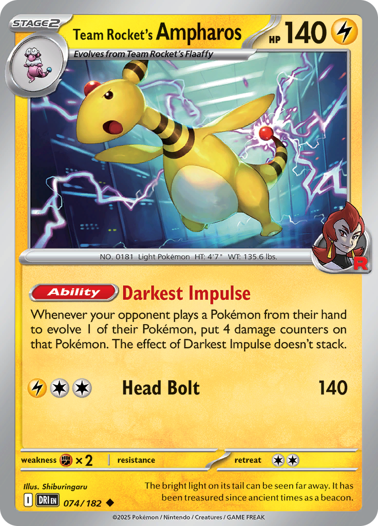 Team Rocket's Ampharos (Reverse Holo)