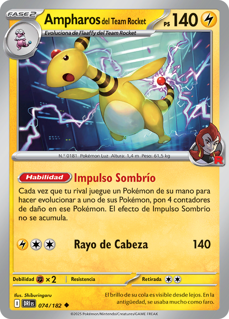 Ampharos del Team Rocket (Reverse Holo)
