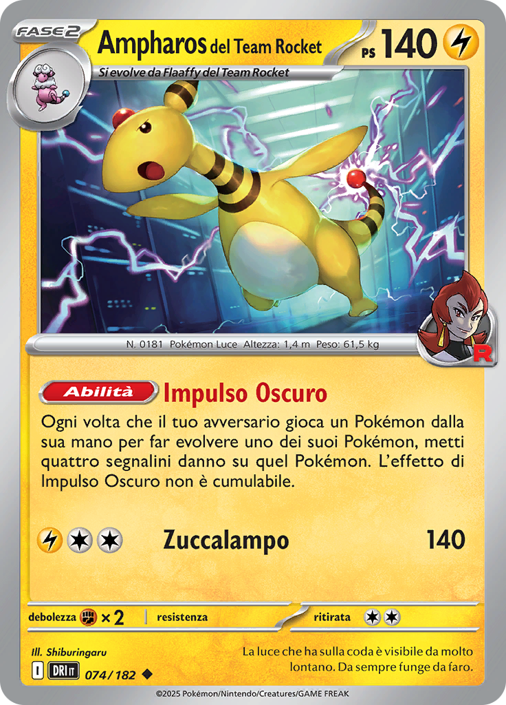 Ampharos del Team Rocket (Reverse Holo)