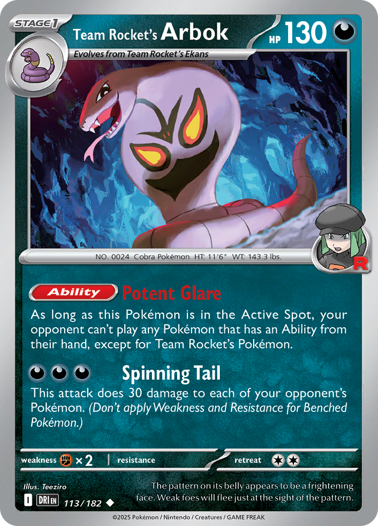 Team Rocket's Arbok (Reverse Holo)
