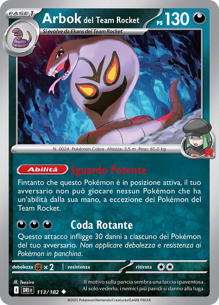 Arbok del Team Rocket (Reverse Holo)
