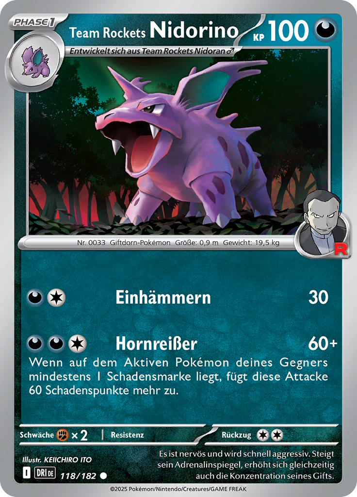 Team Rockets Nidorino (Reverse Holo)