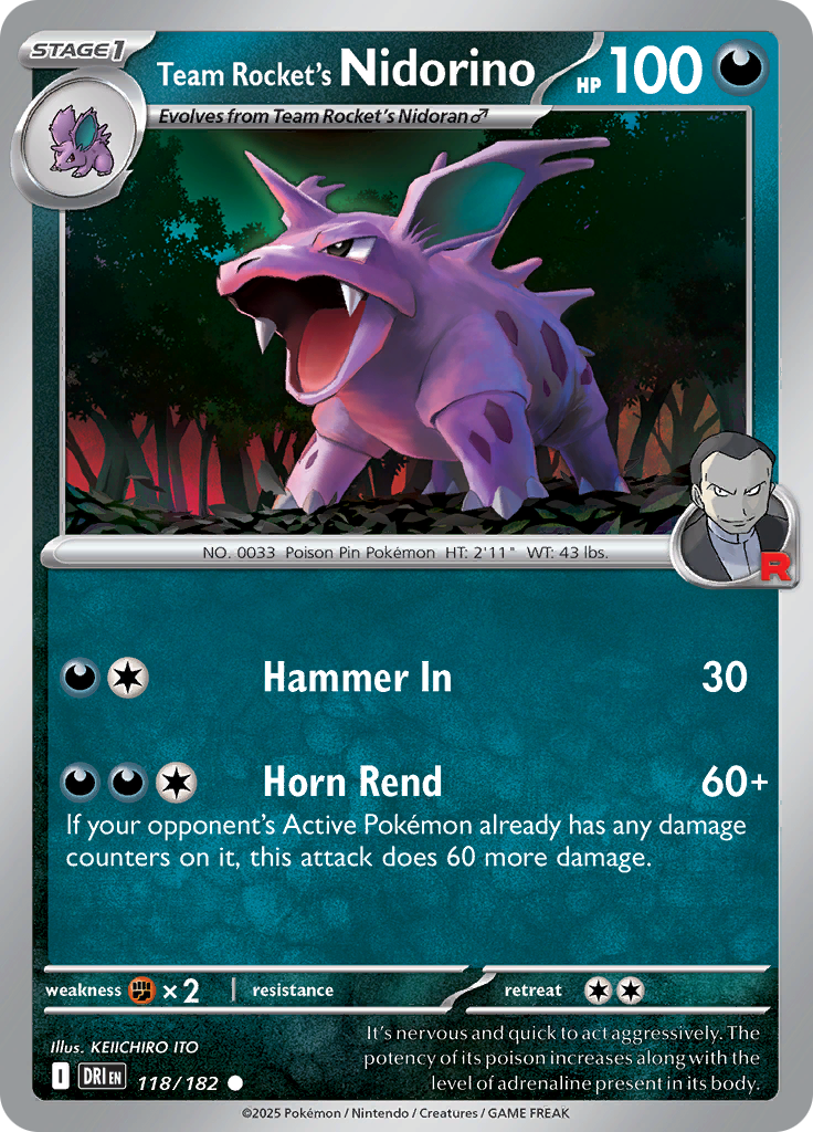 Team Rocket's Nidorino (Reverse Holo)