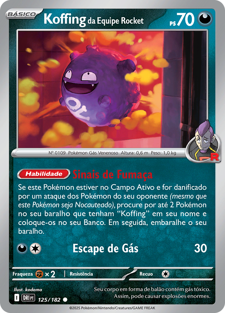 Koffing da Equipe Rocket (Reverse Holo)