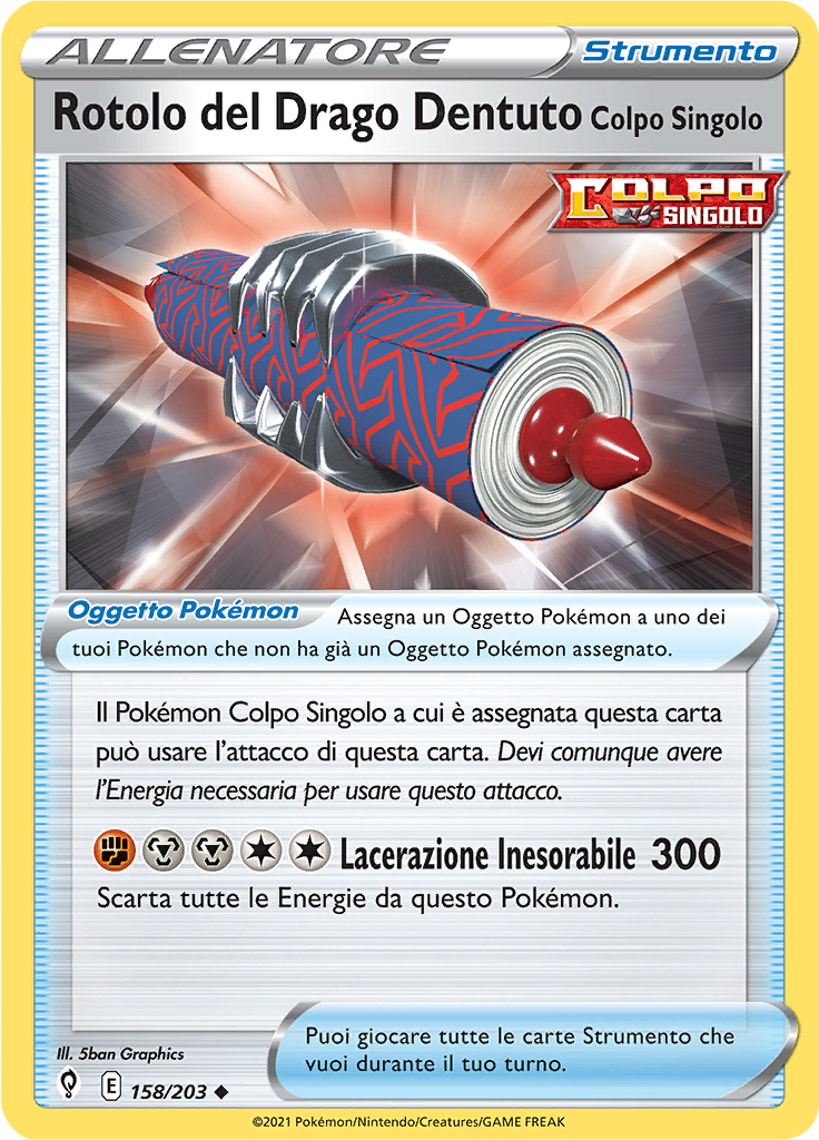 Rotolo del Drago Dentuto Colpo Singolo (Reverse Holo)