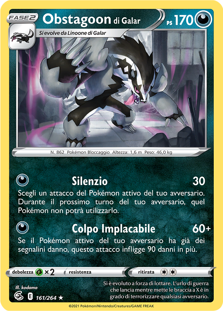 Obstagoon di Galar (Reverse Holo)