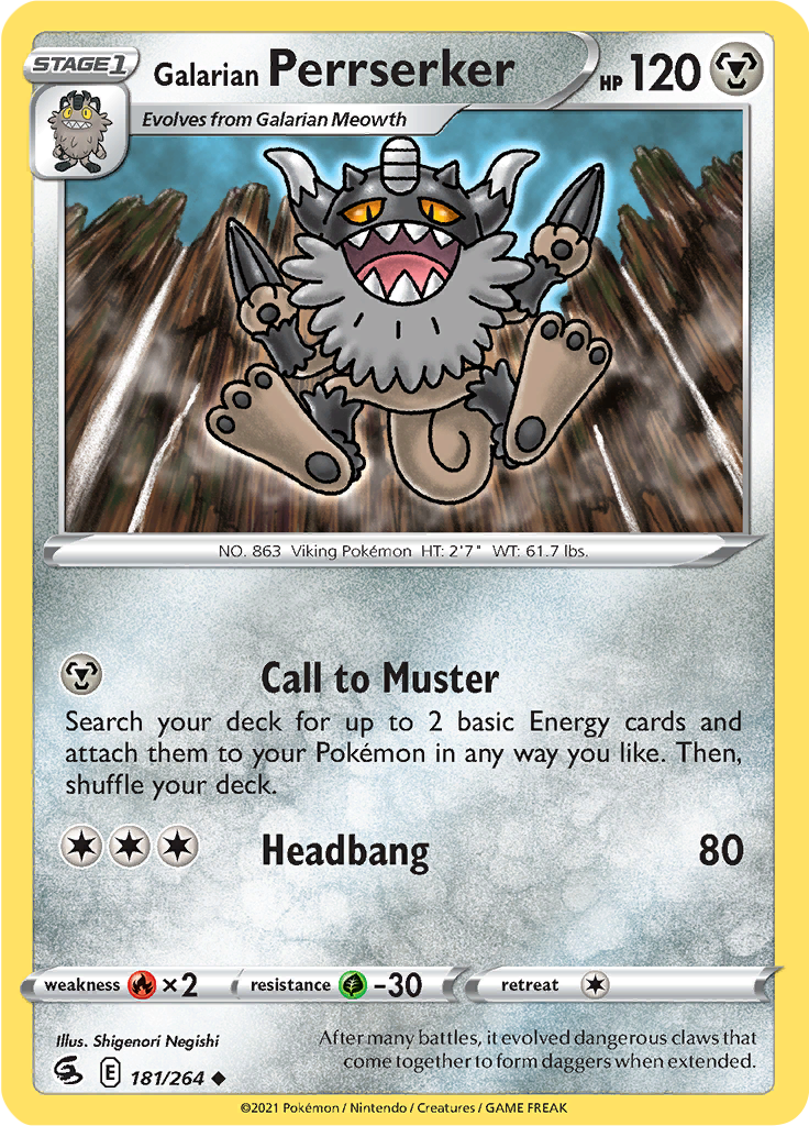 Galarian Perrserker (Reverse Holo)